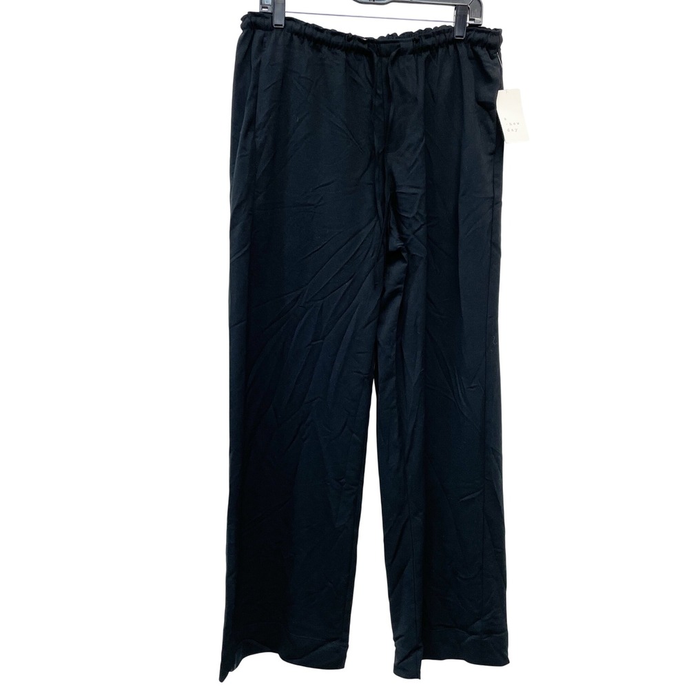 A New‎ Day Women's Black Elastic Drawstring Wide Leg Pants Size Medium Long